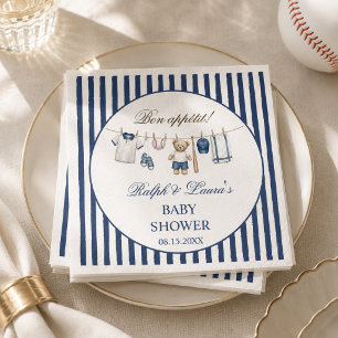 Baseball Bear Baby Shower Napkins