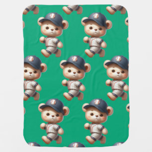 Baseball Bears 1  Baby Blanket