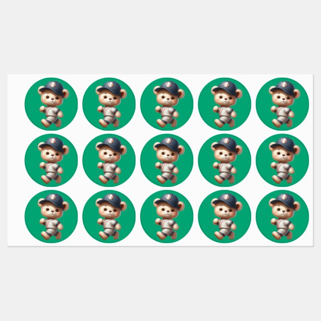Baseball Bears 1 Labels (Sheet)