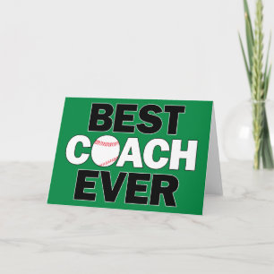 Baseball Best Coach Ever Little League Thank You Card