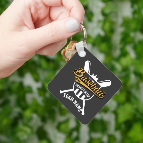 Baseball best coach thank you team player gift keychain