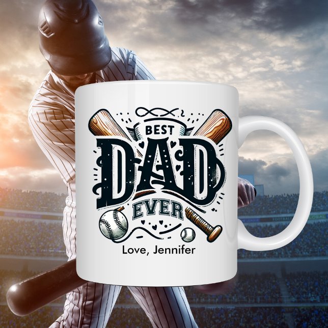 Baseball Best Dad Father's Day Personalized    Coffee Mug (Creator Uploaded)