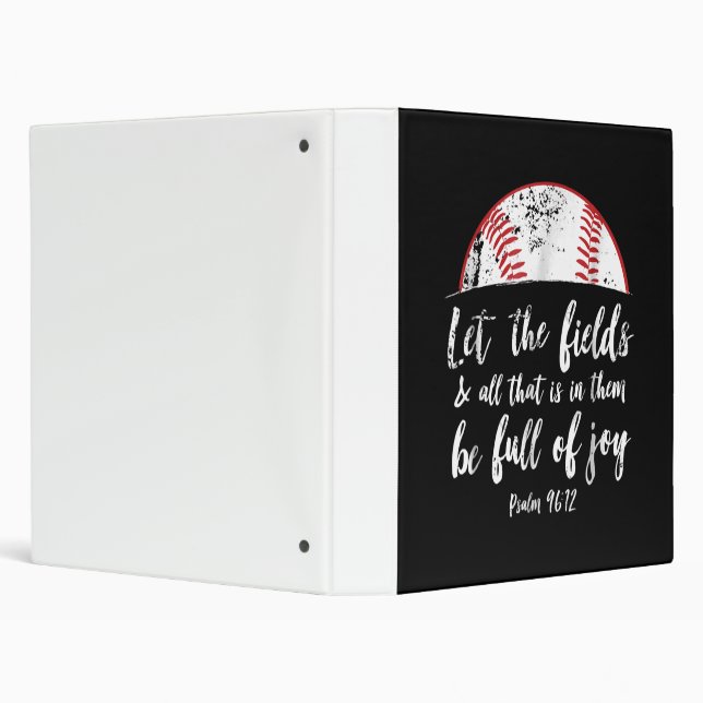 Baseball Bible Verse  Cute Christian Psalm 96 3 Ring Binder (Background)