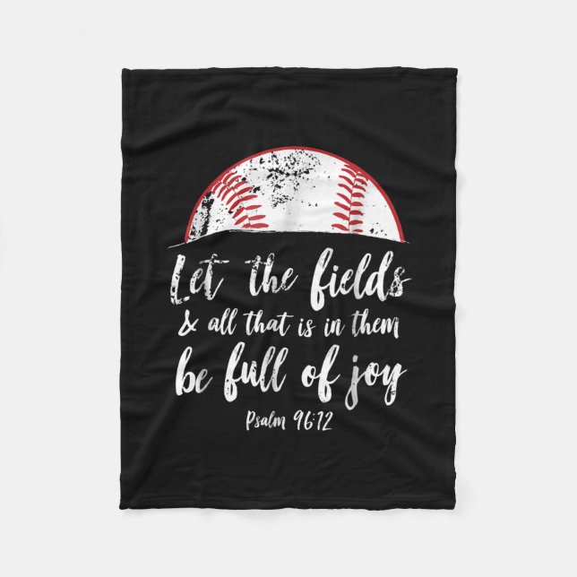 Baseball Bible Verse  Cute Christian Psalm 96 Fleece Blanket (Front)