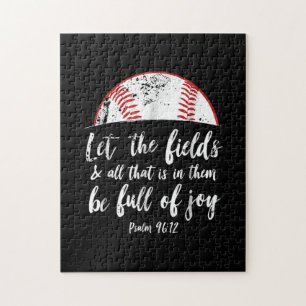 Baseball Bible Verse Cute Christian Psalm 96 Jigsaw Puzzle