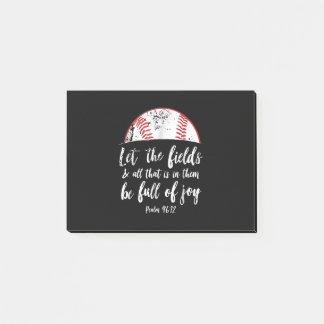Baseball Bible Verse Cute Christian Psalm 96 Post-it Notes