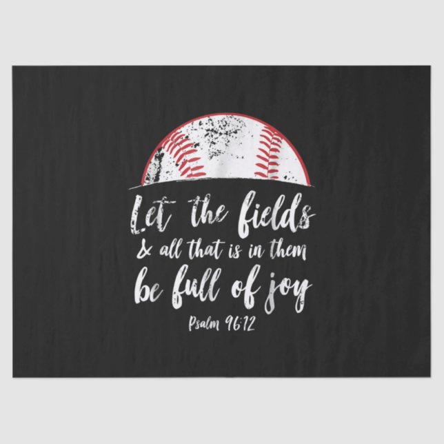 Baseball Bible Verse  Cute Christian Psalm 96 Tissue Paper (Front)