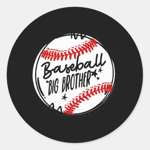 Baseball Big Brother Sports Player Lover Coach Classic Round Sticker