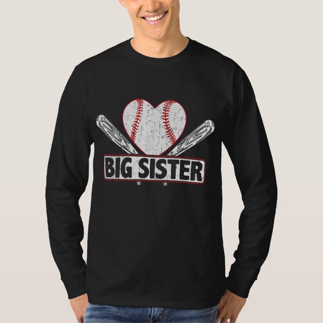 Baseball Big Sister Matching Family Softball Baseb T-Shirt (Front)