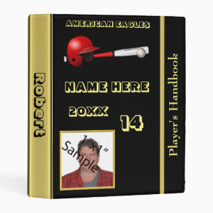 Baseball Binder with Player's Name And Picture