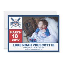 Baseball Birth Photo Announcement