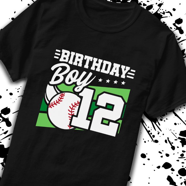 Baseball Birthday 12 Year Old Boy 12th Birthday T-Shirt (Creator Uploaded)