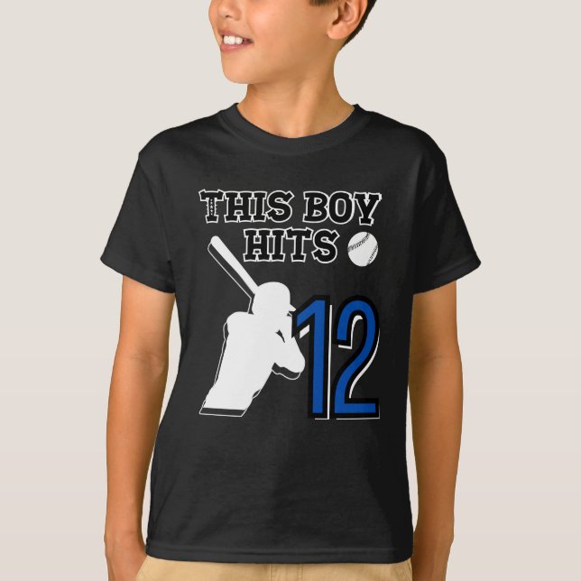 Baseball Birthday 12 Year Old Boy T-Shirt (Front)