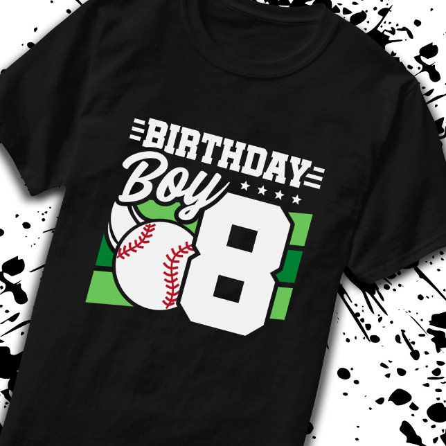 Baseball Birthday 8 Year Old Boy 8th Birthday T-Shirt (Creator Uploaded)