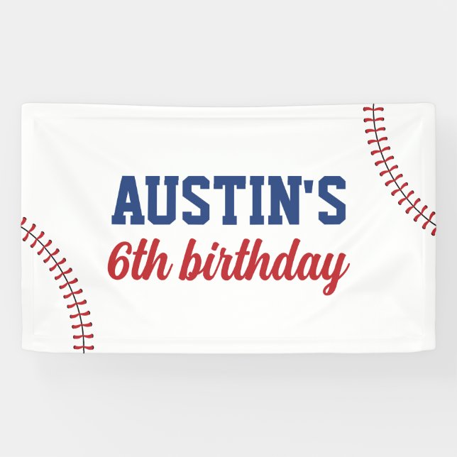Baseball Birthday Backdrop Rookie Year Banner (Horizontal)