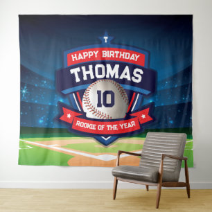 Baseball Birthday banner backdrop 