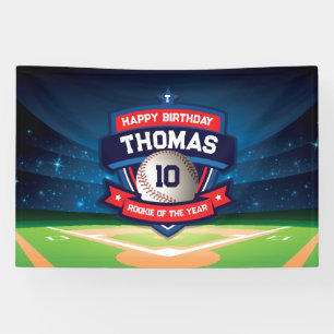 Baseball Birthday banner backdrop 