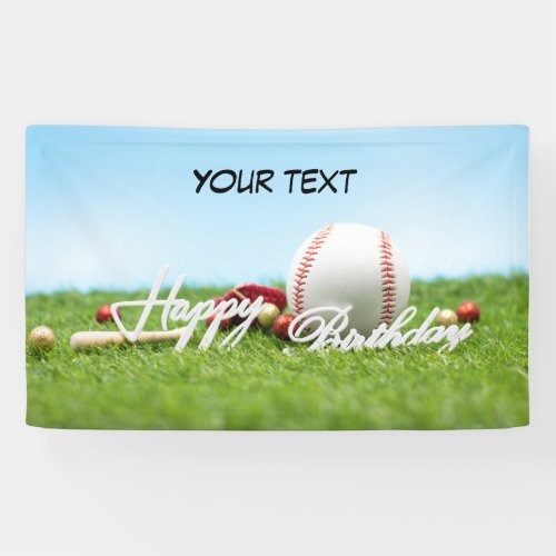 Baseball Birthday Banner with your text 