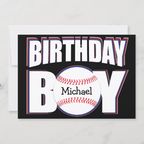 Baseball Birthday Boy Custom Baseball Player Name Card