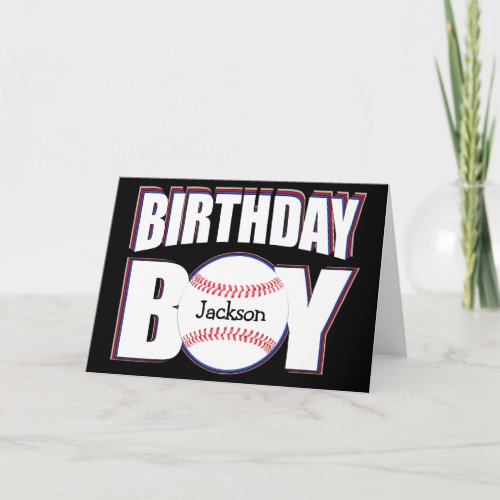 Baseball Birthday Boy Custom Player Name Sports Card