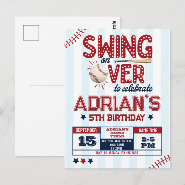 Baseball birthday boy  postcard (Front/Back)