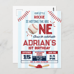 Baseball birthday boy postcard