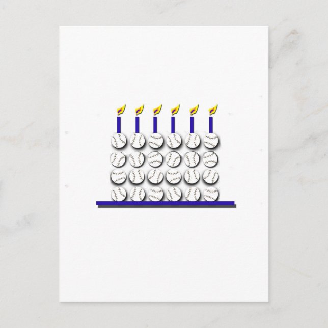 Baseball Birthday Cake Postcard (Front)