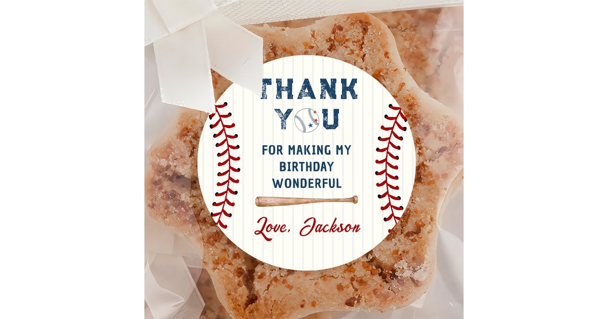 Baseball Birthday Classic Round Sticker | Zazzle