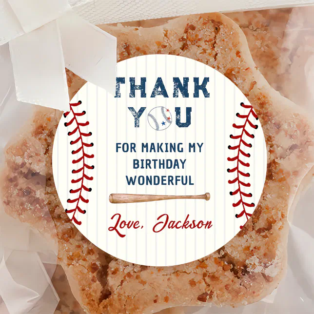 Baseball Birthday Classic Round Sticker | Zazzle