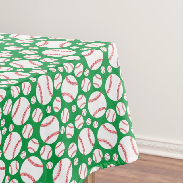 Baseball Birthday Cute Sports Kids 1st Party Tablecloth (In Situ)