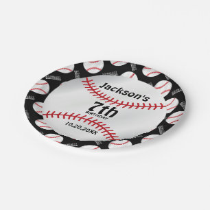 *Baseball Birthday Design Personalize Paper Plates