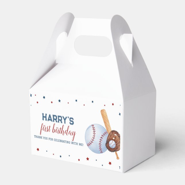 Baseball Birthday Favor Box Batter Up (Front Side)