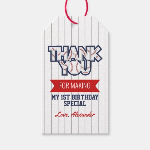 Baseball Birthday Gift Tag