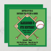 Baseball Birthday Invitation (Front/Back)