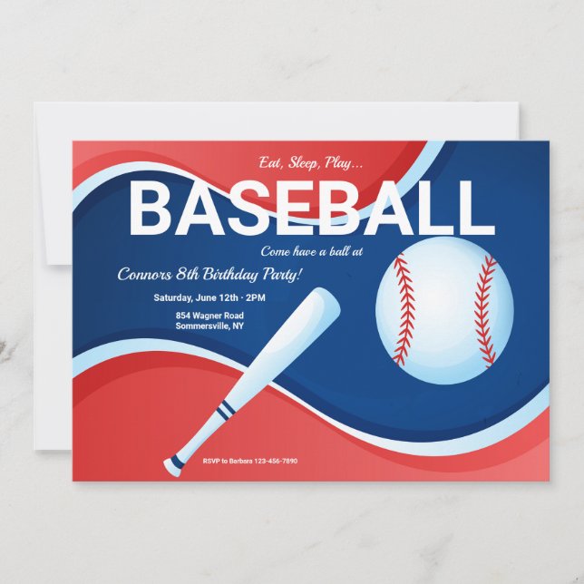 Baseball Birthday Invitation (Front)