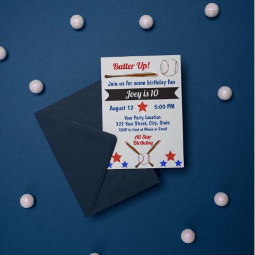 Baseball Birthday Invitation