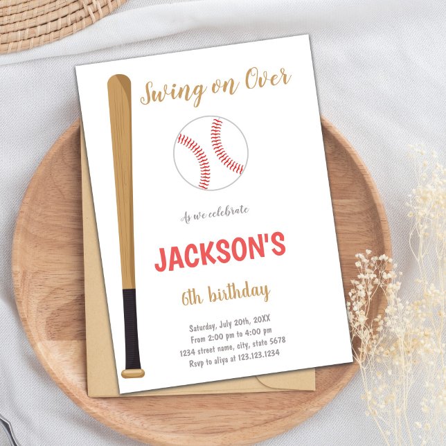 Baseball Birthday Invitation (Baseballs Invitations)