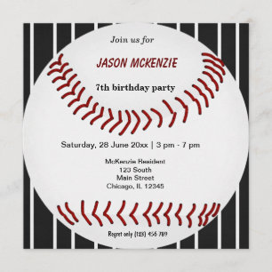 Baseball Birthday Invitation