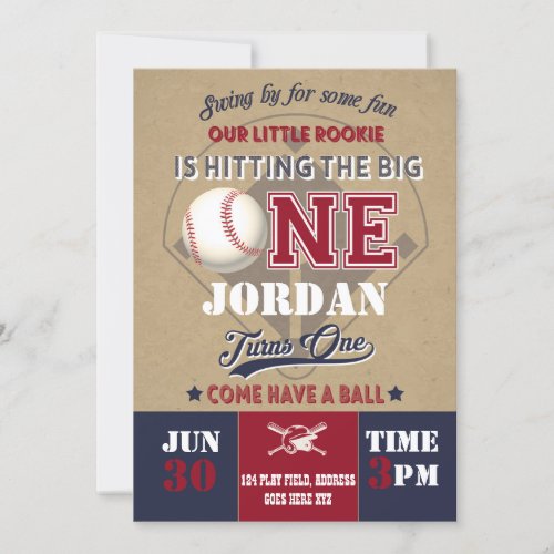 Baseball birthday invitation