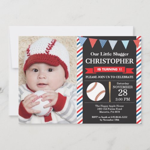 Baseball Birthday Invitation 1st Birthday Party