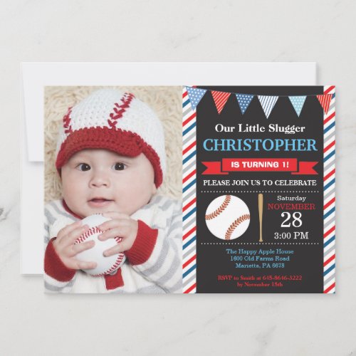 Baseball Birthday Invitation 1st Birthday Party