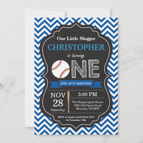 Baseball Birthday Invitation 1st Birthday Party