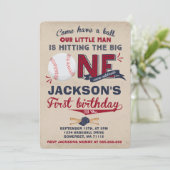 Baseball Birthday Invitation Baseball 1st Birthday (Standing Front)