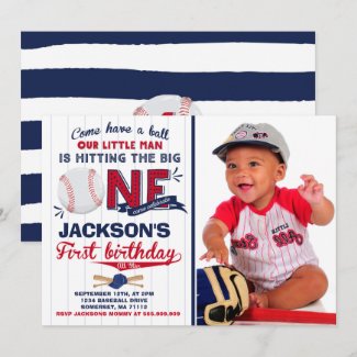 Baseball Birthday Invitation Baseball 1st Birthday