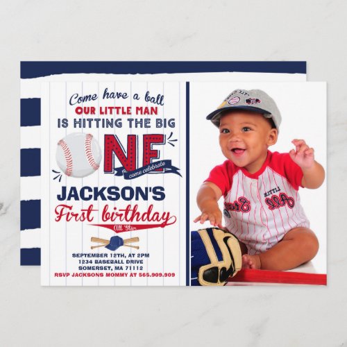 Baseball Birthday Invitation Baseball 1st Birthday