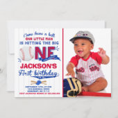 Baseball Birthday Invitation Baseball 1st Birthday (Front)