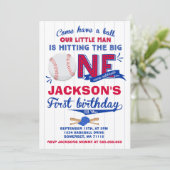 Baseball Birthday Invitation Baseball 1st Birthday (Standing Front)