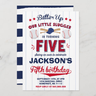 Baseball Birthday Invitation Baseball 5th Birthday