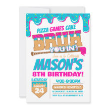 Baseball Birthday Invitation Drip Bruh Theme