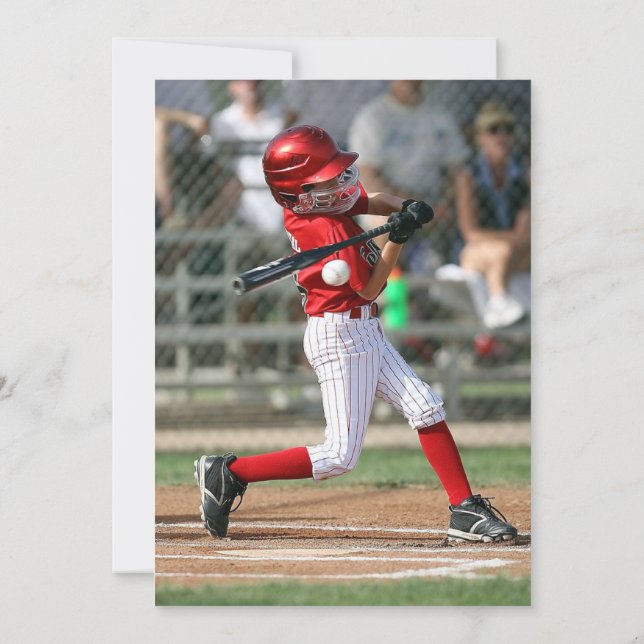 Baseball birthday invitation for boy with photo